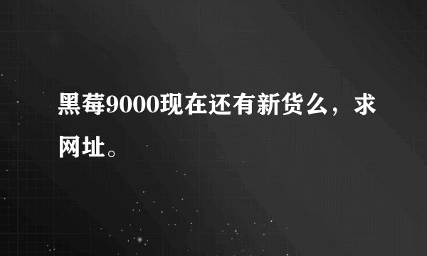 黑莓9000现在还有新货么,求网址。